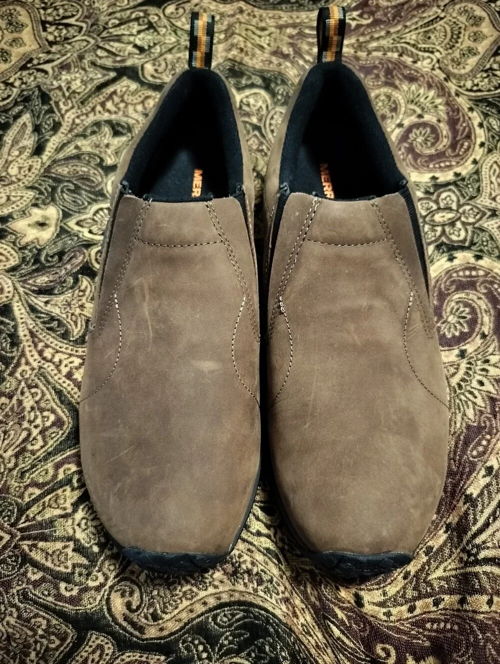 Merrell Men's 12W Brown Nubuck Slip-On Loafers